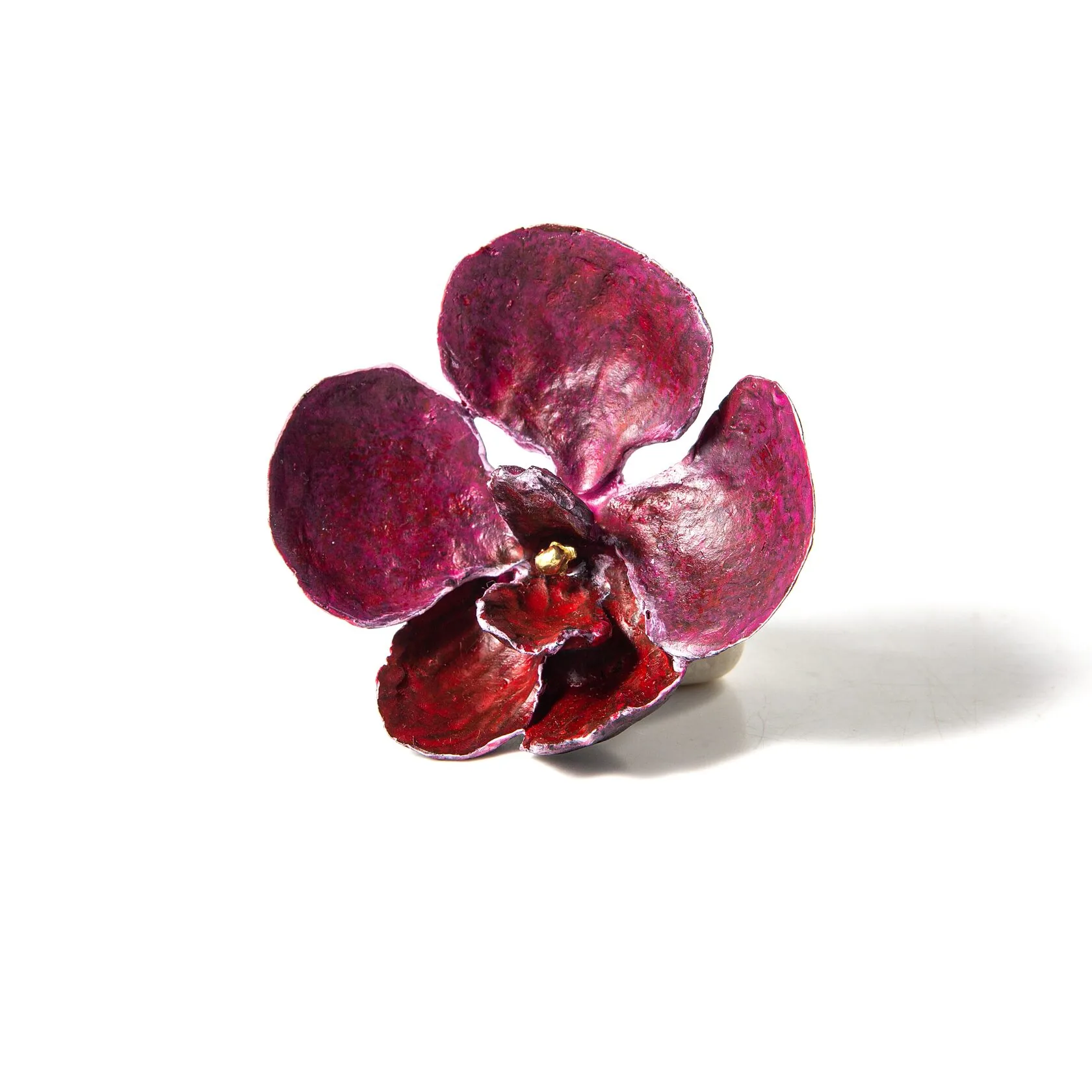 BROOCH RED ORCHID