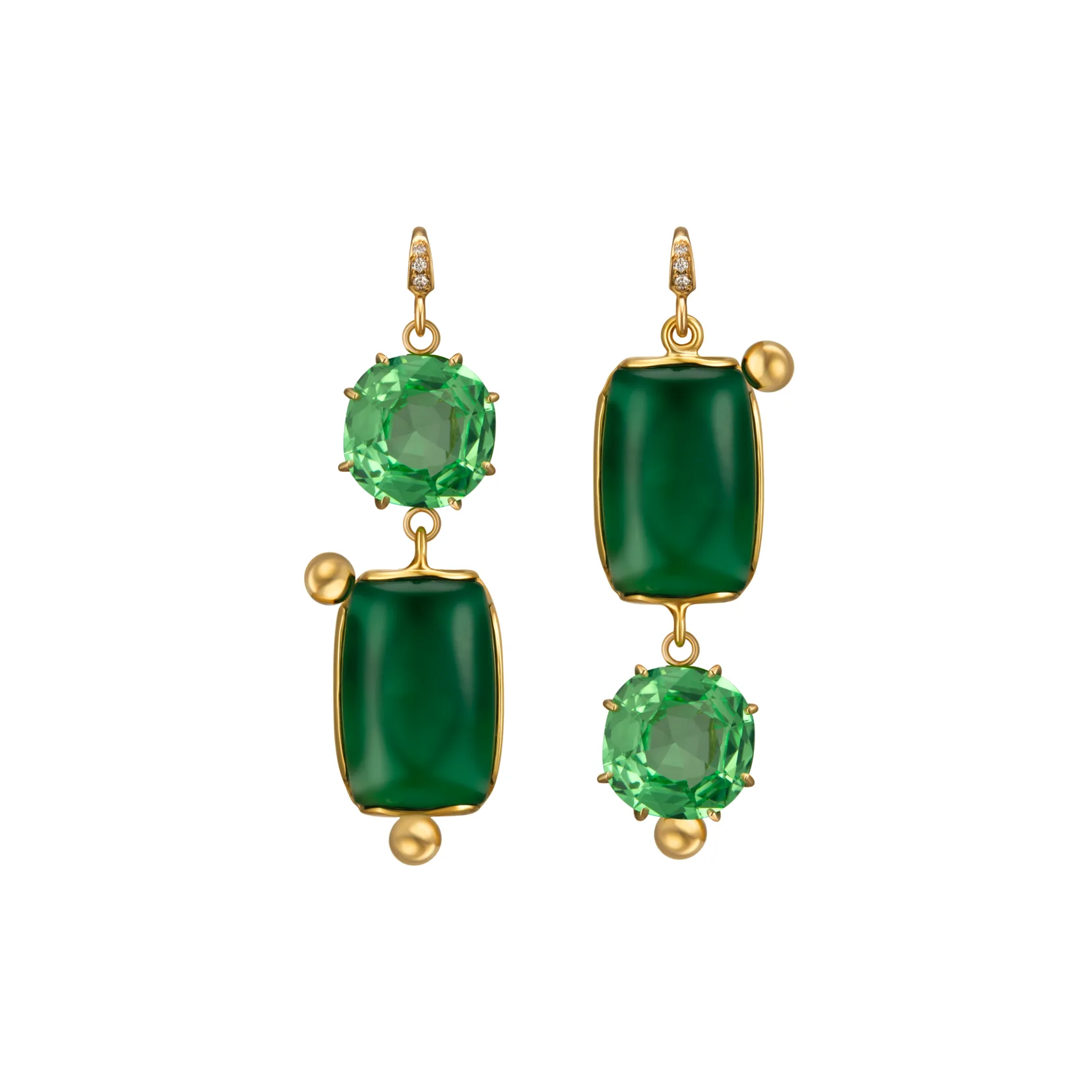 EARRINGS GREEN GEOMETRY